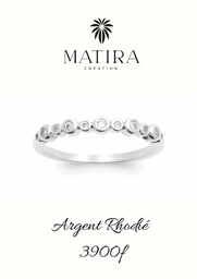 [ARBALL] Bague en argent demi-alliance zircons