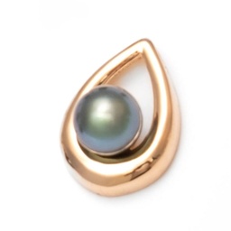 [PDT1] PENDENTIF FORME GOUTTE ET PERLE - PLAQUE OR