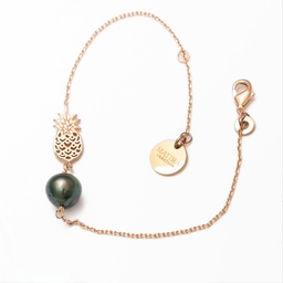 [BRANAP] Bracelet plaqué or ananas 1 perle de tahiti