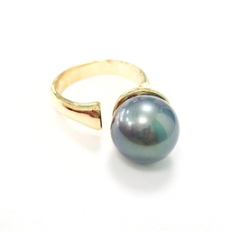 BAGUE OUVERTE AVEC PERLE - PLAQUE OR