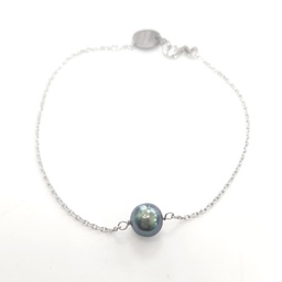 [1PBR] BRACELET SIMPLE 1 PERLE - ARGENT