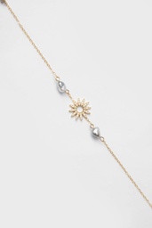 [BRFLSO] Bracelet acier doré 2 KEISHIS SOLEIL/FLEUR