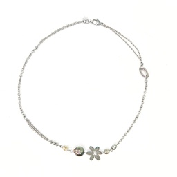 [TI2CO2] COLLIER TIARE 1 PERLE 3 KEISHIS - ACIER