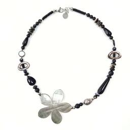 [LOCON] Collier LOLITA noir - pierres et acier inox